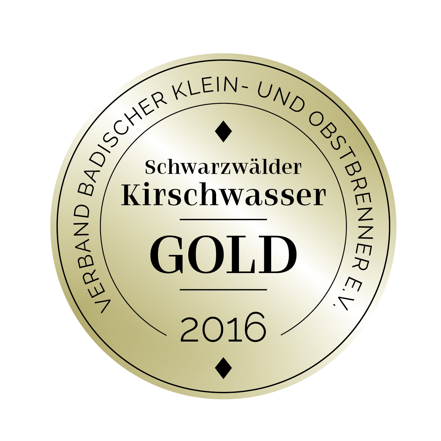 Edeldestillat Auszeichnung Kirschwasser gold