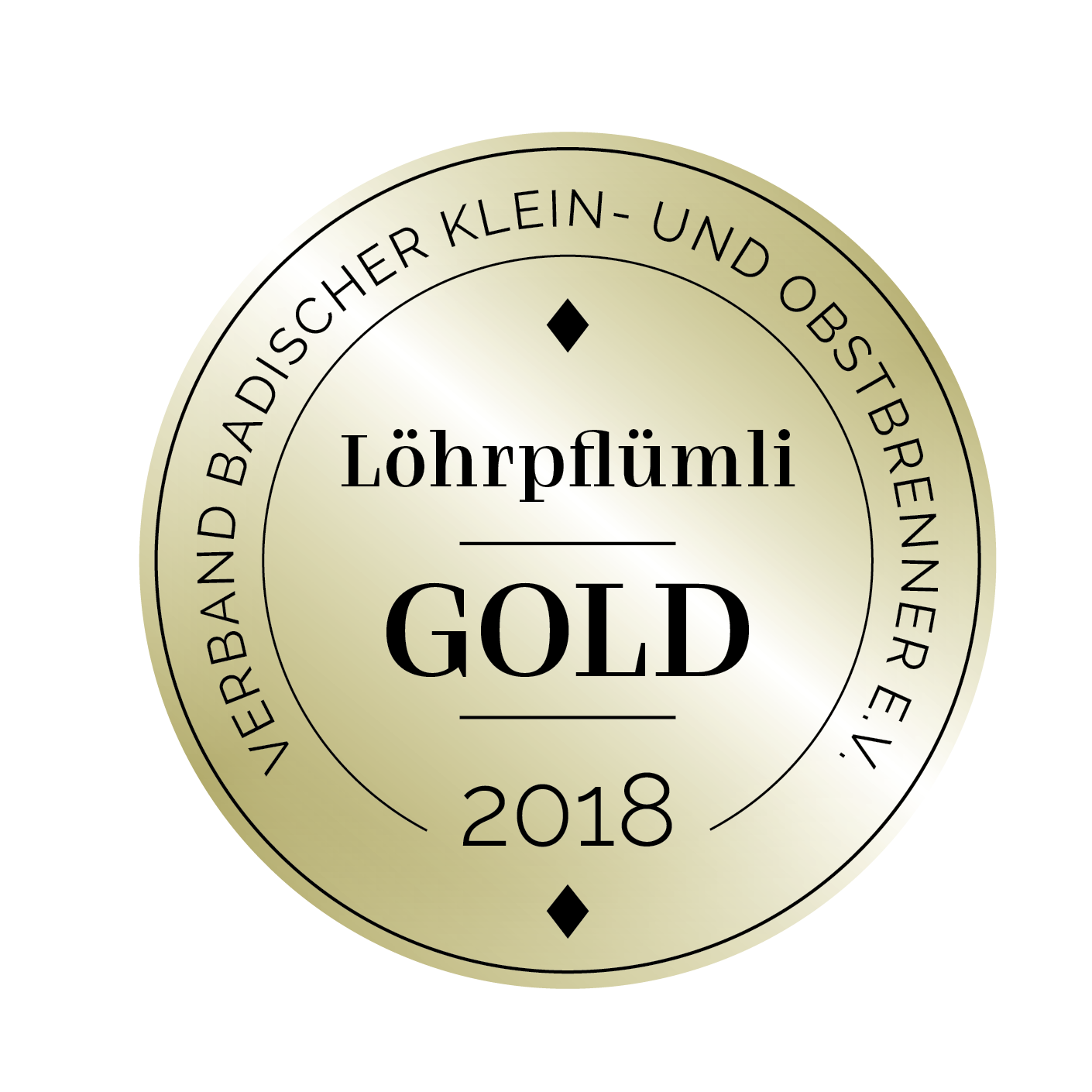 Edeldestillat Auszeichnung Löhrpflümli gold